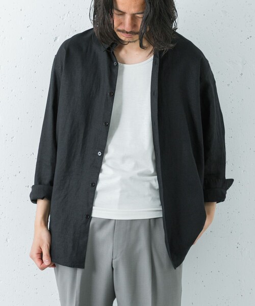 URBAN RESEARCH（アーバンリサーチ）の「LINEN REGULAR SHIRTS（シャツ/ブラウス・メンズ・BLACK/BEIGE/NAVY/SAX・M/L）」の12枚目の写真