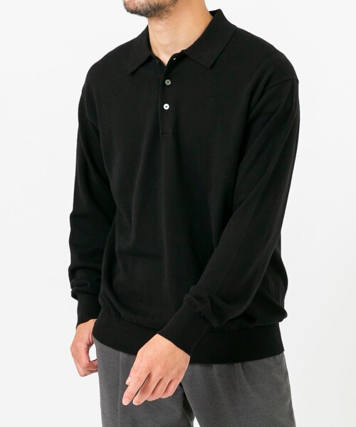 URBAN RESEARCH ROSSO（アーバンリサーチロッソ）の「コットンカシミヤニットポロシャツ（ニット/セーター・メンズ・GRAY/BLACK/IVORY/GREIGE・M/L）」の22枚目の写真