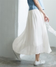 nissen | ふわり軽いエアリースラブスカート（選べる２レングス）＜大きいサイズ有＞(スカート)