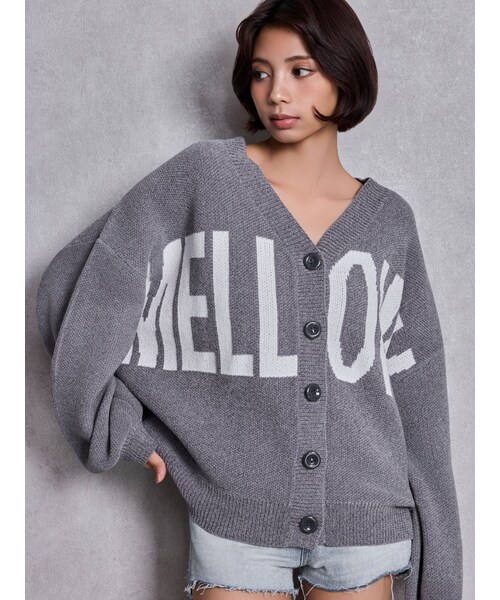 GYDA（ジェイダ）の「MELLOWYモールニットカーディガン（カーディガン/ボレロ・レディース・オフホワイト/グレー/チャコールグレー/ピンク・F）」の4枚目の写真