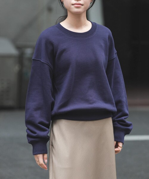 URBAN RESEARCH DOORS（アーバンリサーチドアーズ）の「FORK&SPOON　コクーンスウェット（スウェット・レディース・NAVY/OATMEAL/PINK・1）」の2枚目の写真