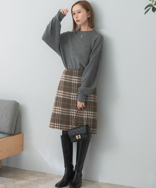 URBAN RESEARCH ROSSO（アーバンリサーチロッソ）の「ウォッシャブルビルドネックホールニット（ニット/セーター・レディース・gray/ivory/pink・FREE）」の16枚目の写真