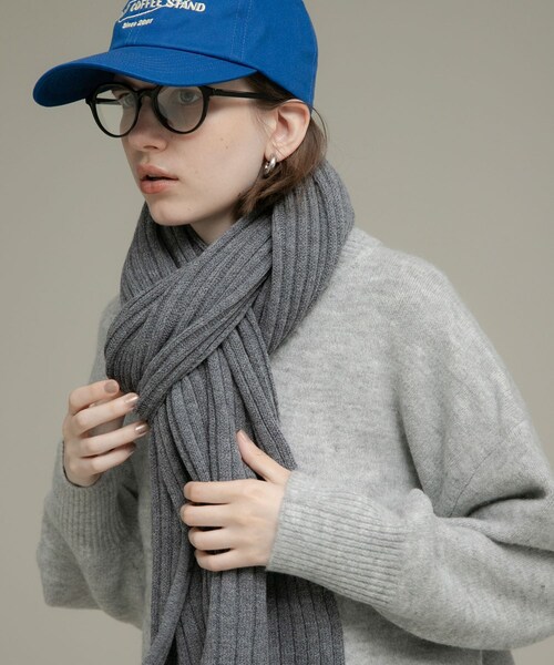 URBAN RESEARCH Sonny Label（アーバンリサーチサニーレーベル）の「リブニットマフラー（マフラー・レディース・ブラック/ブラウン/グレー/エクリュ・one）」の15枚目の写真