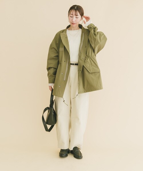 ITEMS URBANRESEARCH(アイテムズ アーバンリサーチ)の「『撥水/防花粉/イージーケア』ミリタリーモッズコート(モッズコート・レディース・BLK/KHK・Free)」の18枚目の写真