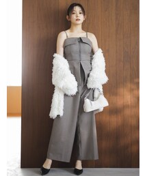 dazzlin | フロントジップペプラムオールインワン(つなぎ/オールインワン)