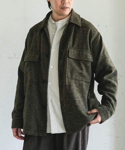 URBAN RESEARCH DOORS(アーバンリサーチドアーズ)の「モールシャツジャケット(テーラードジャケット・メンズ・OLIVE/CHARCOAL・M/L)」の3枚目の写真