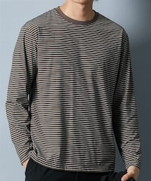 nissen | セミルーズ細ボーダースムースＴシャツ(Tシャツ/カットソー)