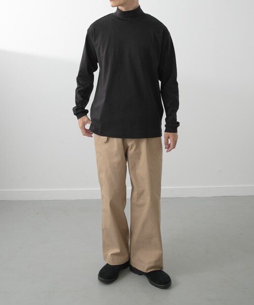 ITEMS URBANRESEARCH（アイテムズ アーバンリサーチ）の「Fine Cotton ハイネック カットソー（Tシャツ/カットソー・メンズ・WHT/BLK・M/L）」の11枚目の写真