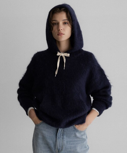 URBAN RESEARCH Sonny Label（アーバンリサーチサニーレーベル）の「フーディシャギーニットプルオーバー（ニット/セーター・レディース・グレー/ブラウン/ネイビー・Free）」の22枚目の写真