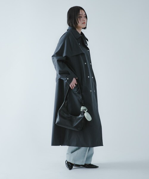 SENSE OF PLACE by URBAN RESEARCH（センスオブプレイスバイアーバンリサーチ）の「『撥水/防花粉』SKINProofトレンチコート（ステンカラーコート・レディース・CHARCOAL/BEIGE・One）」の8枚目の写真