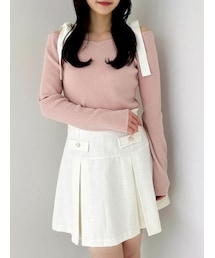 dazzlin | 【WEB限定】ショルダーリボンニットトップス(ニット/セーター)