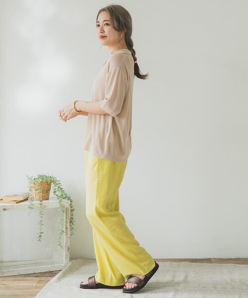 ITEMS URBANRESEARCH（アイテムズ アーバンリサーチ）の「ポロニットTシャツ（ポロシャツ・レディース・BLU/BEG/CHA・FREE）」の16枚目の写真