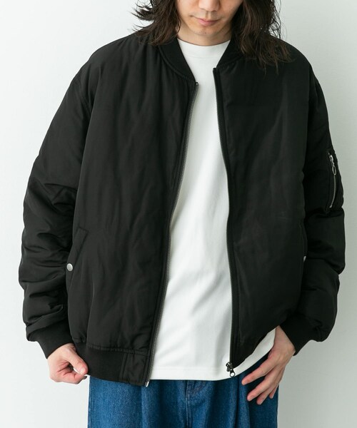 URBAN RESEARCH Sonny Label（アーバンリサーチサニーレーベル）の「FELLEX中綿MA-1ブルゾン（MA-1・メンズ・ブラック/カーキ・M/L/XL）」の5枚目の写真