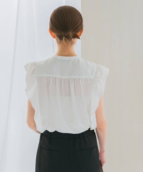 URBAN RESEARCH ROSSO（アーバンリサーチロッソ）の「フリルブラウス（シャツ/ブラウス・レディース・bk print/off/sax・FREE）」の12枚目の写真