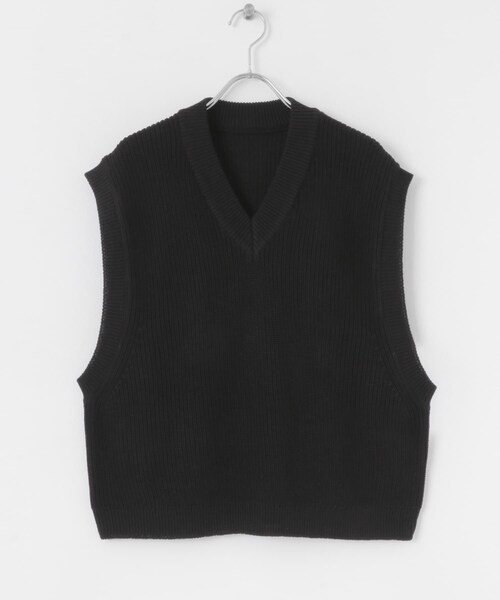 SENSE OF PLACE by URBAN RESEARCH（センスオブプレイスバイアーバンリサーチ）の「アゼアミクロップドニットベスト（ベスト・メンズ・BLACK/GRAY・M/L）」の11枚目の写真