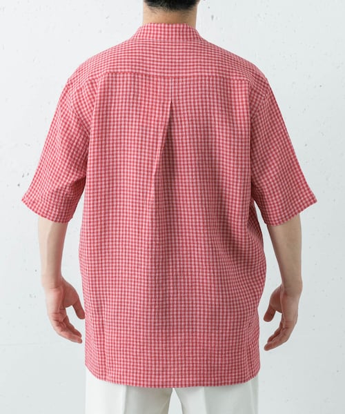 URBAN RESEARCH(アーバンリサーチ)の「『別注』Cale×URBAN RESEARCH ギンガムチェック SHORT-SLEEVE SHIRTS(シャツ/ブラウス・メンズ・PINK×RED・3/4)」の3枚目の写真