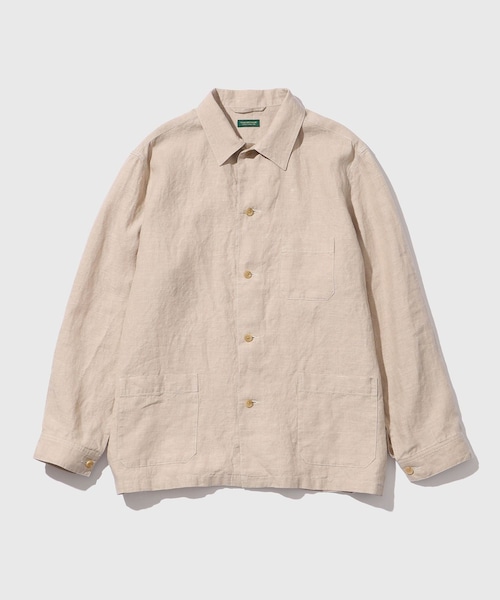 ADAM ET ROPE'(アダムエロペ)の「LINEN COVERALL(カバーオール・メンズ・ベージュ/ネイビー・L/M/S)」の1枚目の写真