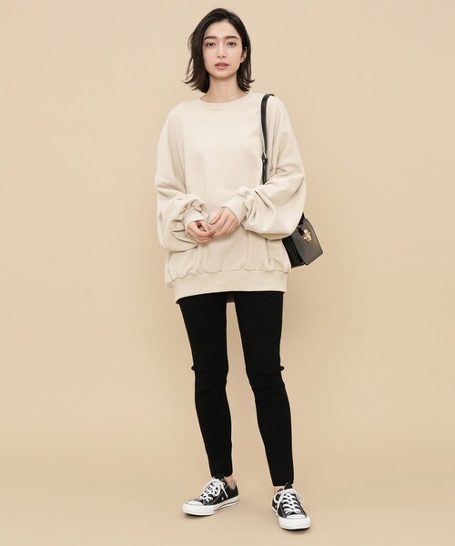 ADAM ET ROPE'(アダムエロペ)の「ソリッドスリットレギンス(レギンス/スパッツ・レディース・ブラック/キナリ/キャメル/ライトグリーン・F)」の16枚目の写真