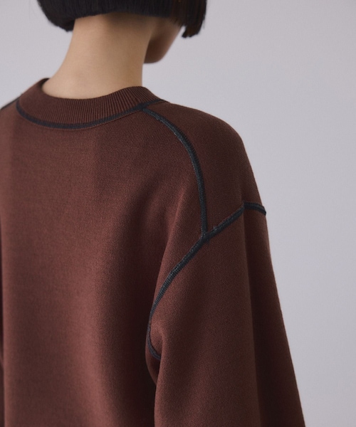 ADAM ET ROPE'(アダムエロペ)の「バイカラーリバーシブルニットプルオーバー(ニット/セーター・レディース・チャコール/ダークブラウン系/ピンク・F)」の19枚目の写真