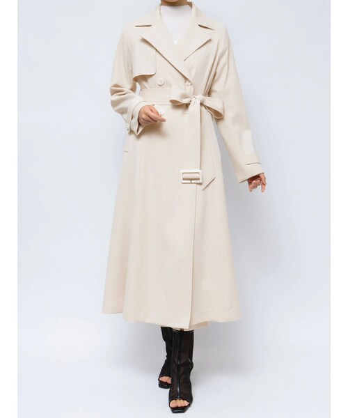 MERCURYDUO（マーキュリーデュオ）の「フィットアンドフレアトレンチコート（トレンチコート・レディース・アイボリー/ベージュ・S/M）」の3枚目の写真