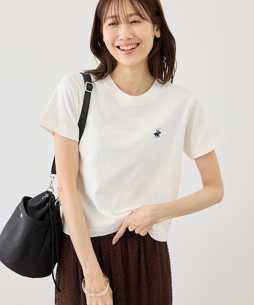 ROPE' PICNIC(ロペピクニック)の「【BEVERLYHILLS POLO CLUB・一部店舗限定】アイコン刺繍コンパクトTシャツ(Tシャツ/カットソー・レディース・チャコール/キナリ/ネイビー/オフホワイト・F/M)」の7枚目の写真