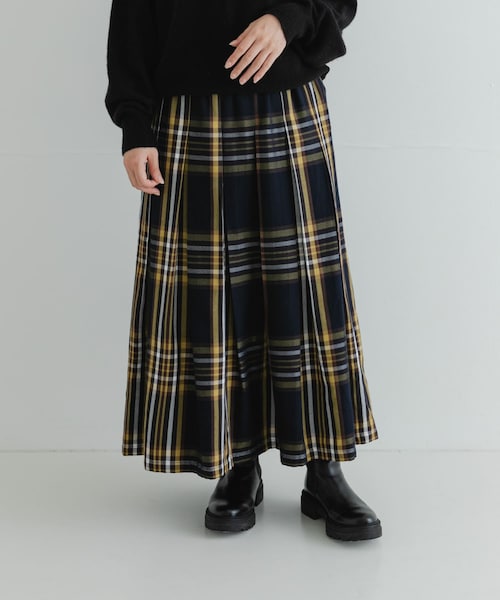 URBAN RESEARCH Sonny Label（アーバンリサーチサニーレーベル）の「タックチェックイージースカート（スカート・レディース・ブラック系/イエロー系/ブラウン系・36/38）」の16枚目の写真