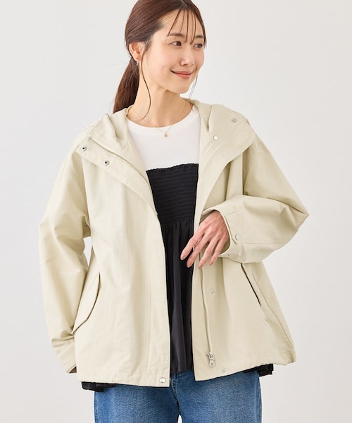 ROPE' PICNIC（ロペピクニック）の「ベーシックマウンテンパーカー スプリングコート/撥水（マウンテンパーカー・レディース・チャコール/キナリ/ダークブラウン/ネイビー・F）」の16枚目の写真