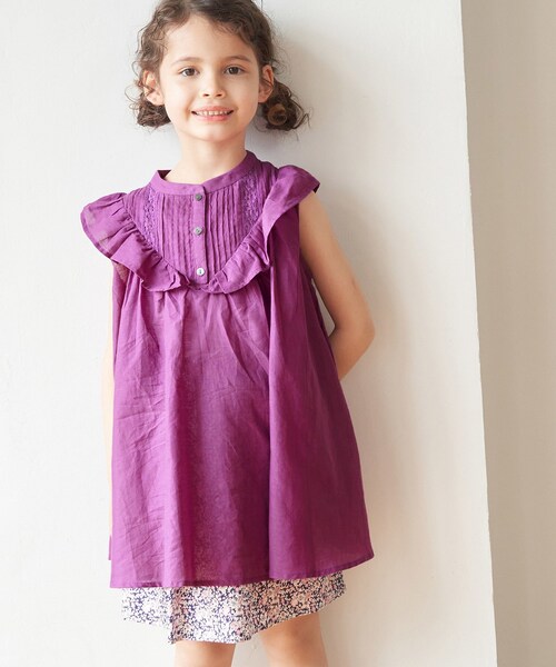 ROPE' PICNIC（ロペピクニック）の「【KIDS】リンクコーデ/INDIAフレア袖ブラウス（シャツ/ブラウス・キッズ・ブルー・120）」の19枚目の写真