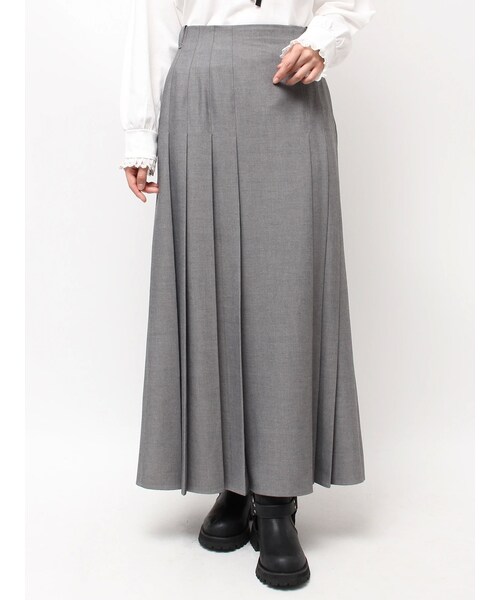 CALNAMUR（カルナムール）の「ランダムプリーツロングＳＫ（スカート・レディース・ライトグレー/チャコールグレー/グレー・F/S/M）」の3枚目の写真