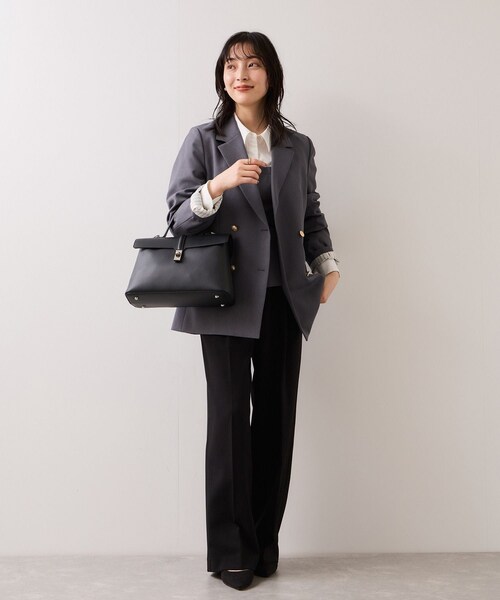 VIS（ビス）の「ひねり金具ワンハンドルバッグ/2WAY,軽量（ハンドバッグ・レディース・ブラック系/グレー系/ベージュ/ブラック/キャメル・F）」の10枚目の写真