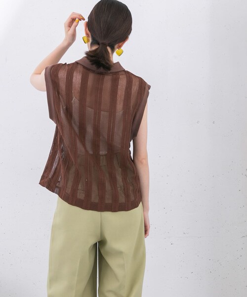 KBF（ケイビーエフ）の「レースノースリーブポロシャツ（ポロシャツ・レディース・L.BLUE/IVORY/BROWN・one）」の19枚目の写真