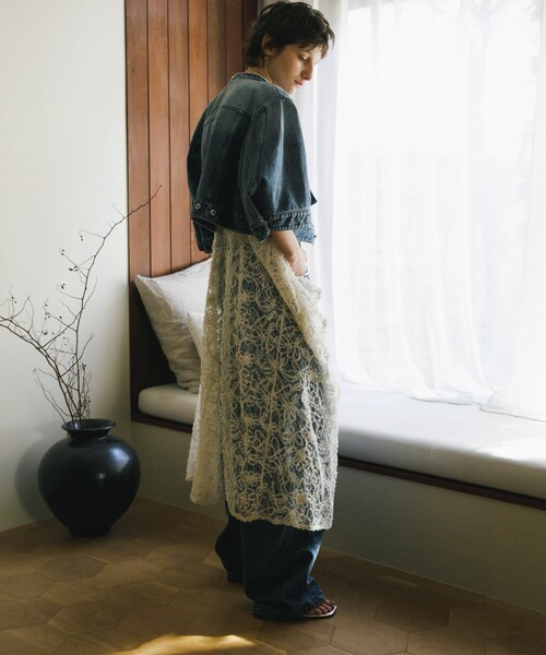 URBAN RESEARCH ROSSO（アーバンリサーチロッソ）の「レースデザインキャミワンピース（ワンピース・レディース・off・FREE）」の3枚目の写真