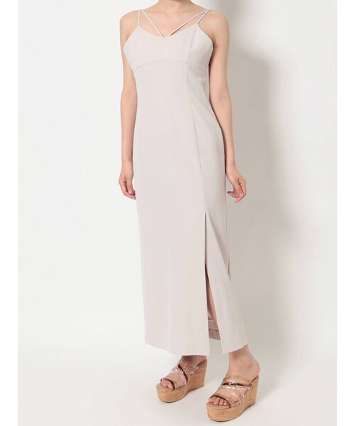 MERCURYDUO（マーキュリーデュオ）の「ペンシルタイトキャミワンピース（ワンピース・レディース・ミントグリーン/ベージュ/アイボリー/ブラック/ホワイト・S/M）」の3枚目の写真