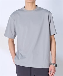 nissen | 背面メッシュ　衿高　半袖Ｔシャツ（接触冷感・吸汗速乾・ストレッチ）(Tシャツ/カットソー)