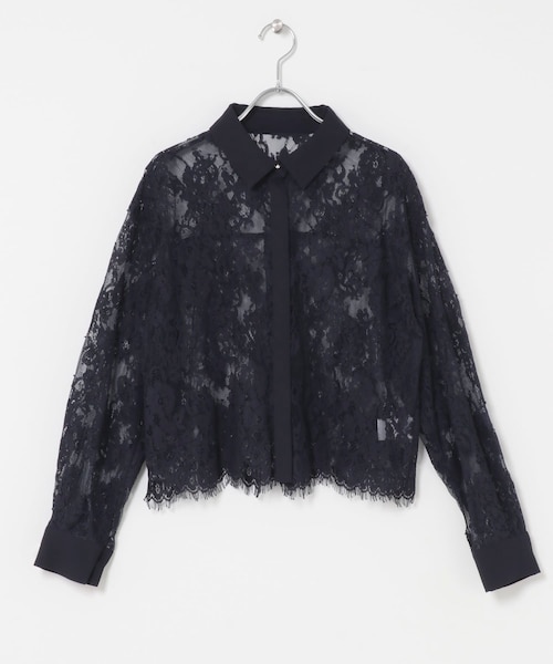URBAN RESEARCH ROSSO（アーバンリサーチロッソ）の「レースクレリックシャツ（シャツ/ブラウス・レディース・WHITE/NAVY・Free）」の2枚目の写真