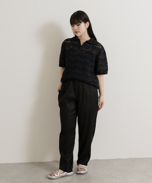 THE GOODLAND MARKET（ザグッドランドマーケット）の「米富繊維　ZIGZAG SUKASHI KNIT PULLOVER（ニット/セーター・レディース・64BLACK/02RED/40IVORY・FREE）」の10枚目の写真