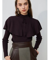 MERCURYDUO | ケープ付きタートルニット(ニット/セーター)