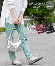 nissen | 肩ひも長め　スタッズデザインバックル付２WAYショルダーバッグ(ショルダーバッグ)