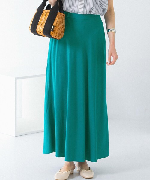 URBAN RESEARCH ROSSO（アーバンリサーチロッソ）の「リネンフレアーナロースカート（スカート・レディース・red/ivory/green/brown・36/38）」の22枚目の写真