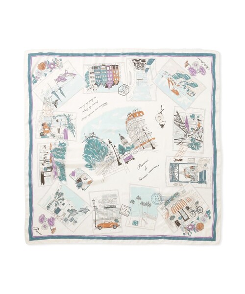 ROPE' PICNIC（ロペピクニック）の「Souvenirs de voyage スカーフ（バンダナ/スカーフ・レディース・ブラウン/ダークグリーン・F）」の2枚目の写真