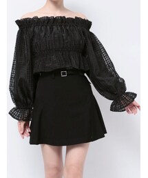 MERCURYDUO | 【小澤美里コラボ】2WAYオフショルシャーリングクロプドブラウス(シャツ/ブラウス)