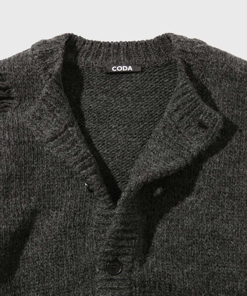 ADAM ET ROPE'（アダムエロペ）の「【CODA/コーダ】90S ROUND NECK THRASHED CARDIGAN（カーディガン/ボレロ・メンズ・グレー・0/1）」の5枚目の写真