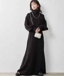 CHIC STYLE | 大きいサイズタートルネックニットロングワンピースシックスタイル(ワンピース)