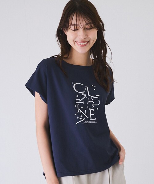 Jayro（ジャイロ）の「パール付きプリントロゴTシャツ（Tシャツ/カットソー・レディース・ブラック/ホワイト系/ネイビー/ラベンダー・M）」の6枚目の写真