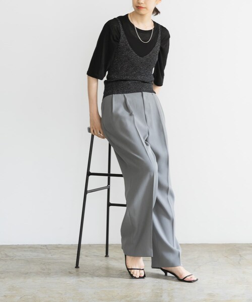 URBAN RESEARCH（アーバンリサーチ）の「ニットキャミソール（キャミソール・レディース・LAME BLACK/BROWN・FREE）」の8枚目の写真