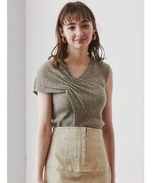 LAGUNAMOON | アシンメトリーギャザーニットプルオーバー(ニット/セーター)