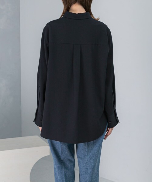 URBAN RESEARCH ROSSO（アーバンリサーチロッソ）の「イージーケアウーステッドシャツ（シャツ/ブラウス・レディース・BURGUNDY/NAVY・FREE）」の4枚目の写真