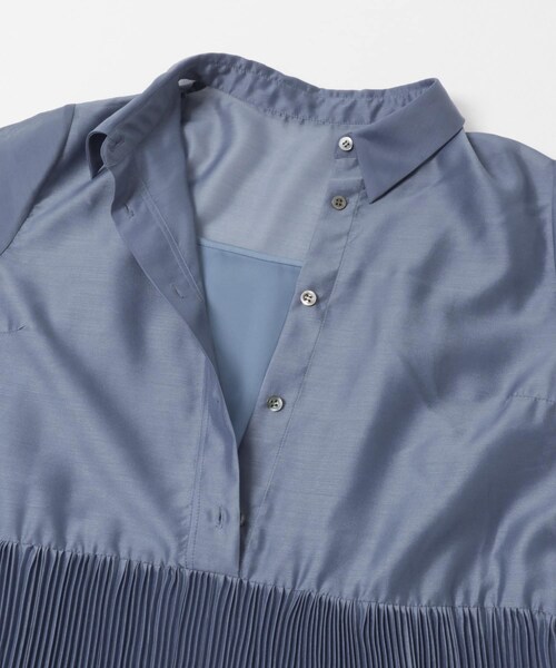 URBAN RESEARCH ROSSO（アーバンリサーチロッソ）の「プリーツロングシャツワンピース（ワンピース・レディース・BLUE/BROWN・Free）」の18枚目の写真