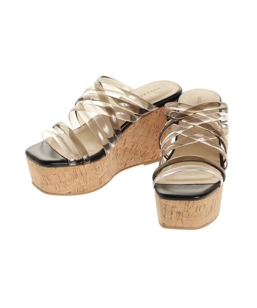 MERCURYDUO（マーキュリーデュオ）の「クリアチューブウェッジサンダル（サンダル・レディース・ブラック/ブラウン/ベージュ/クリア・34/36/38）」の3枚目の写真