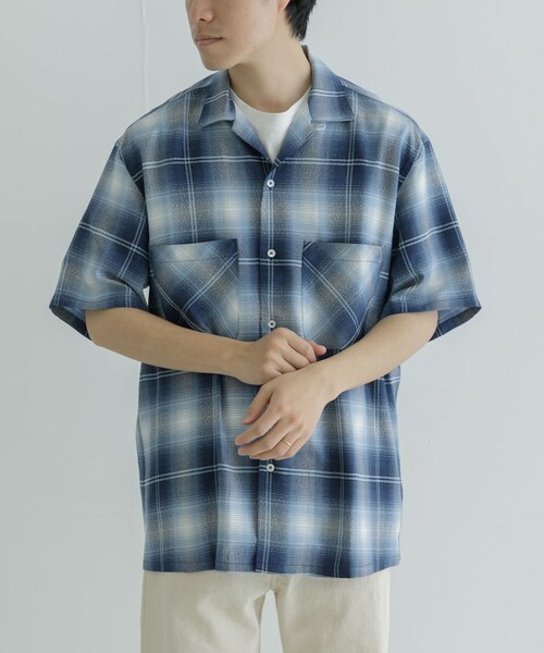 URBAN RESEARCH(アーバンリサーチ)の「SEVEN BY SEVEN OPEN COLLAR SHEER SHIRTS S/S(シャツ/ブラウス・メンズ・110 BLUE・S/M)」の3枚目の写真
